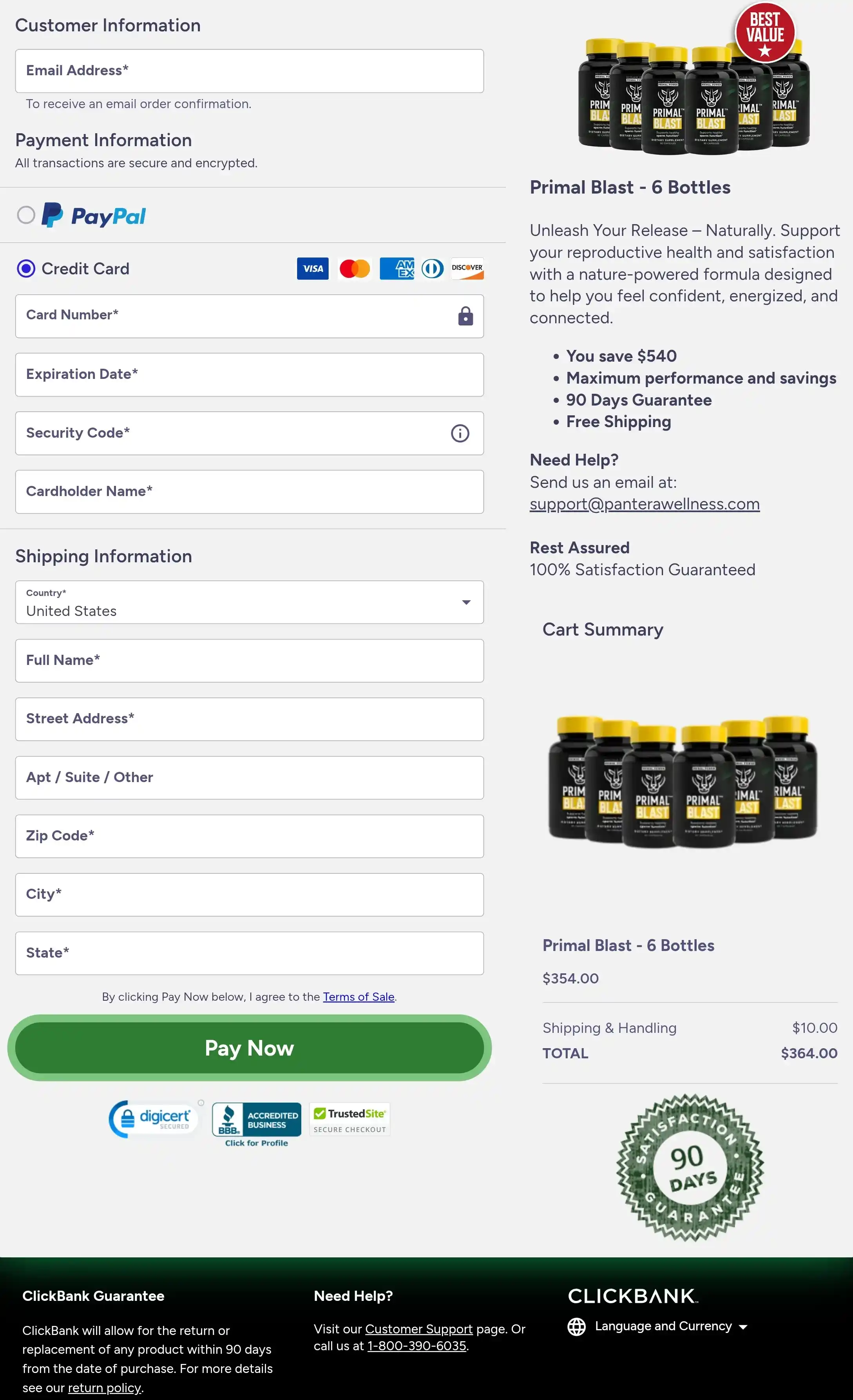 Primal Blast-order-page